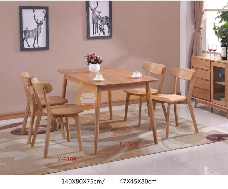 Bộ bàn ghế quán cafe gỗ sồi đẹp HOY T806-1